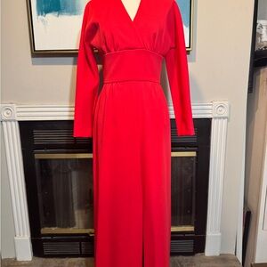 Peck & Peck Vintage Red Long Sleeve Dress